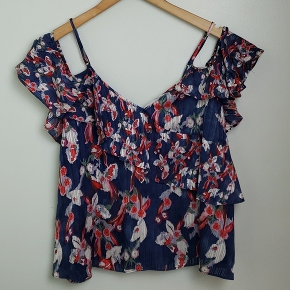 Tanya Taylor Sz 4 Chiara Floral Ikat Silk Top - Picture 3 of 6